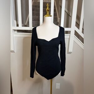 Abercrombie & Fitch Ribbed Sweetheart Sweater Bodysuit